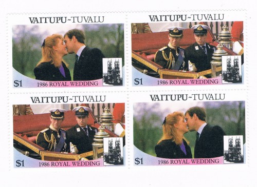 Buy Tuvalu Vaitupu 66a-b Pair Unused Blk 4 Royal Wedding 1986 Cat Val 4.00 (T0021)