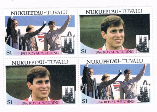 Buy Tuvalu Nukufetau 59a-b Pair Unused Blk 4 Royal Wedding 1986 Cat Val 4.00 (T0023)