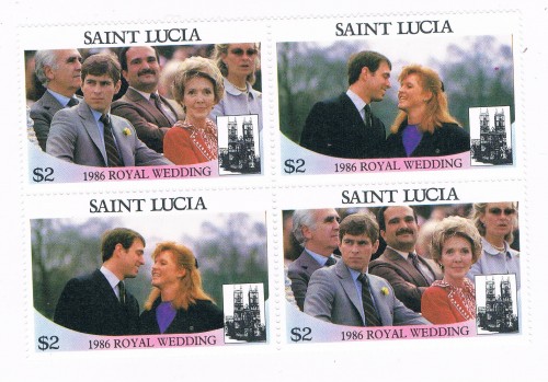 Buy St Lucia 840a-b Pair Unused Blk 4 Royal Wedding 1986 Cat Val 6.00 (S0144)