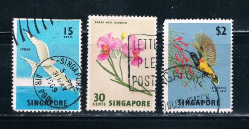 Buy Singapore 65;68;76 Used Birds and Flowers (S0292)